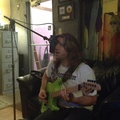 Kris Hadlock plays green guitar